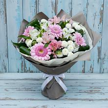 Букет цветов из:  Герберы, Альстромерии и Хризантемы в Стригуны