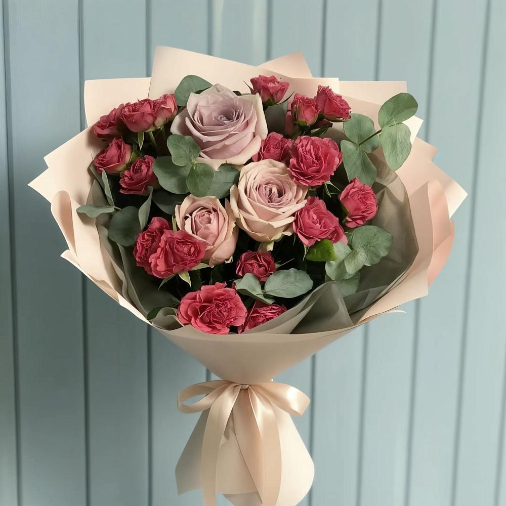 Букет цветов из: Гвоздики и Розы в Стригуны