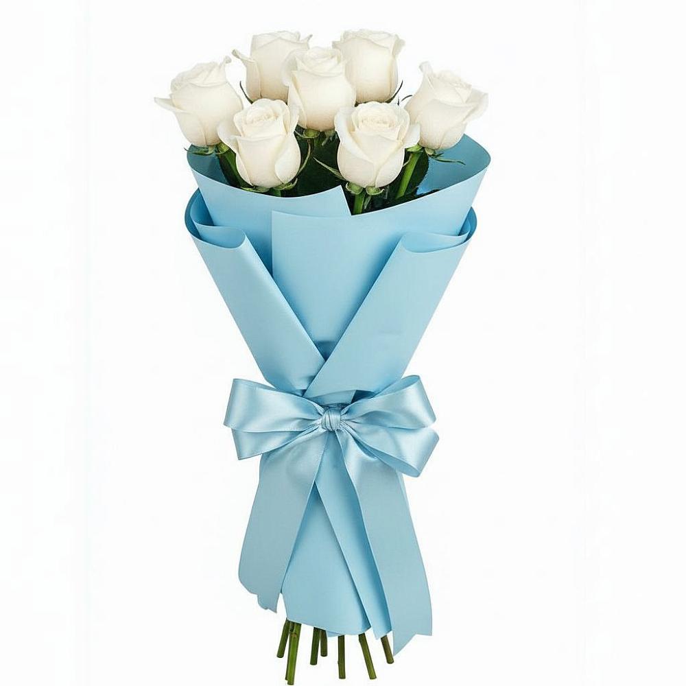 Букет 7 белых роз Проуд в Стригуны