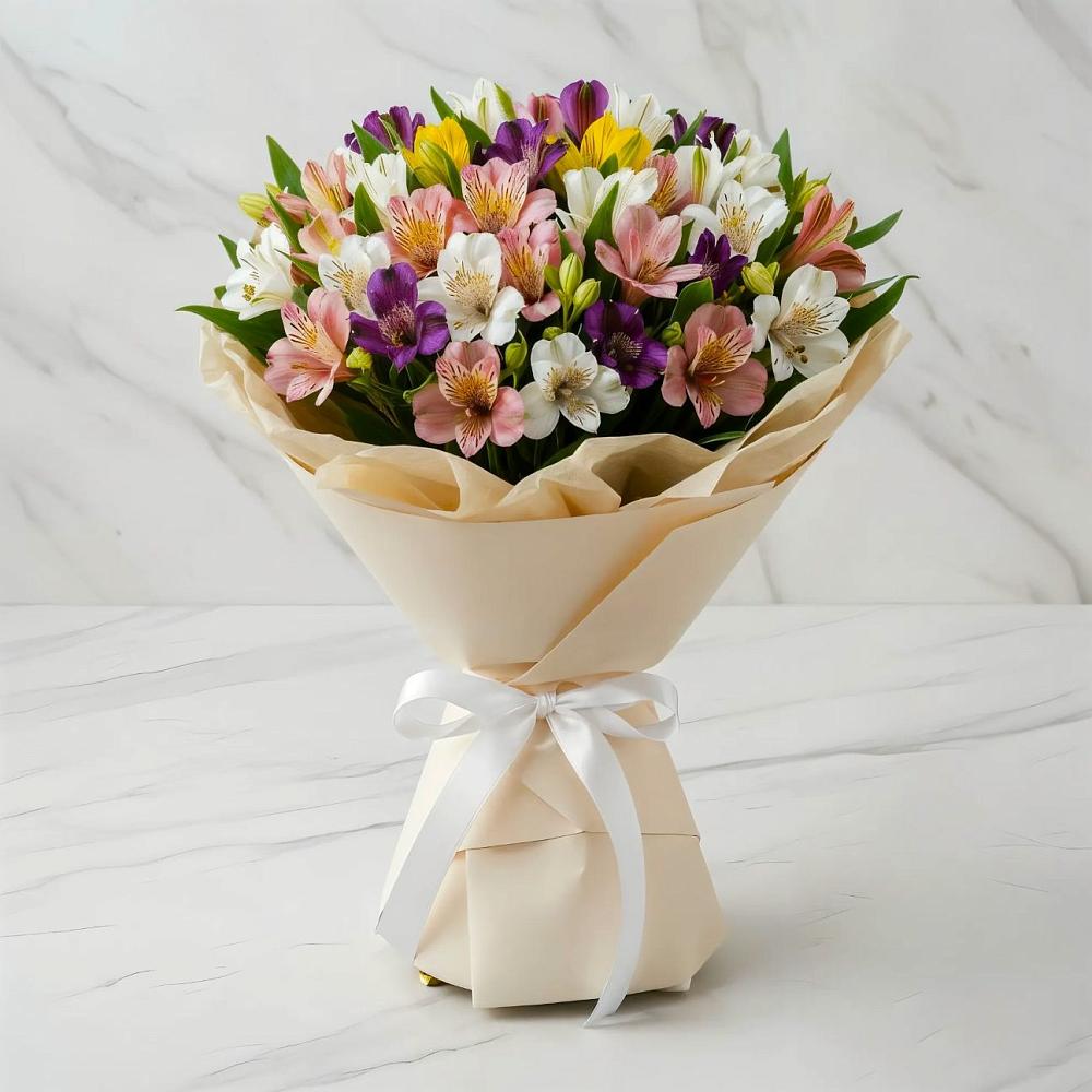 Букет цветов из: Альстромерии в Стригуны