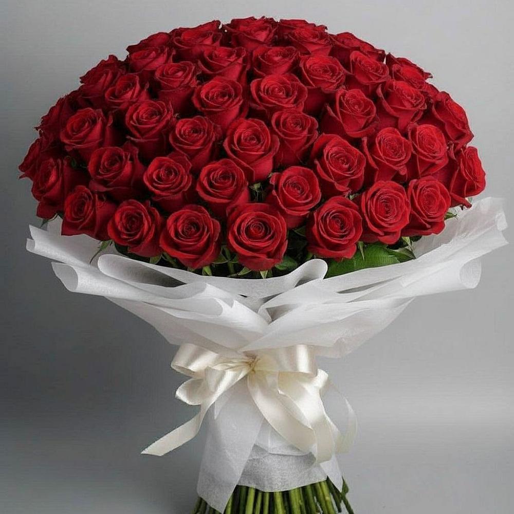 Букет 101 Красная роза Блэк Мэджик в Стригуны