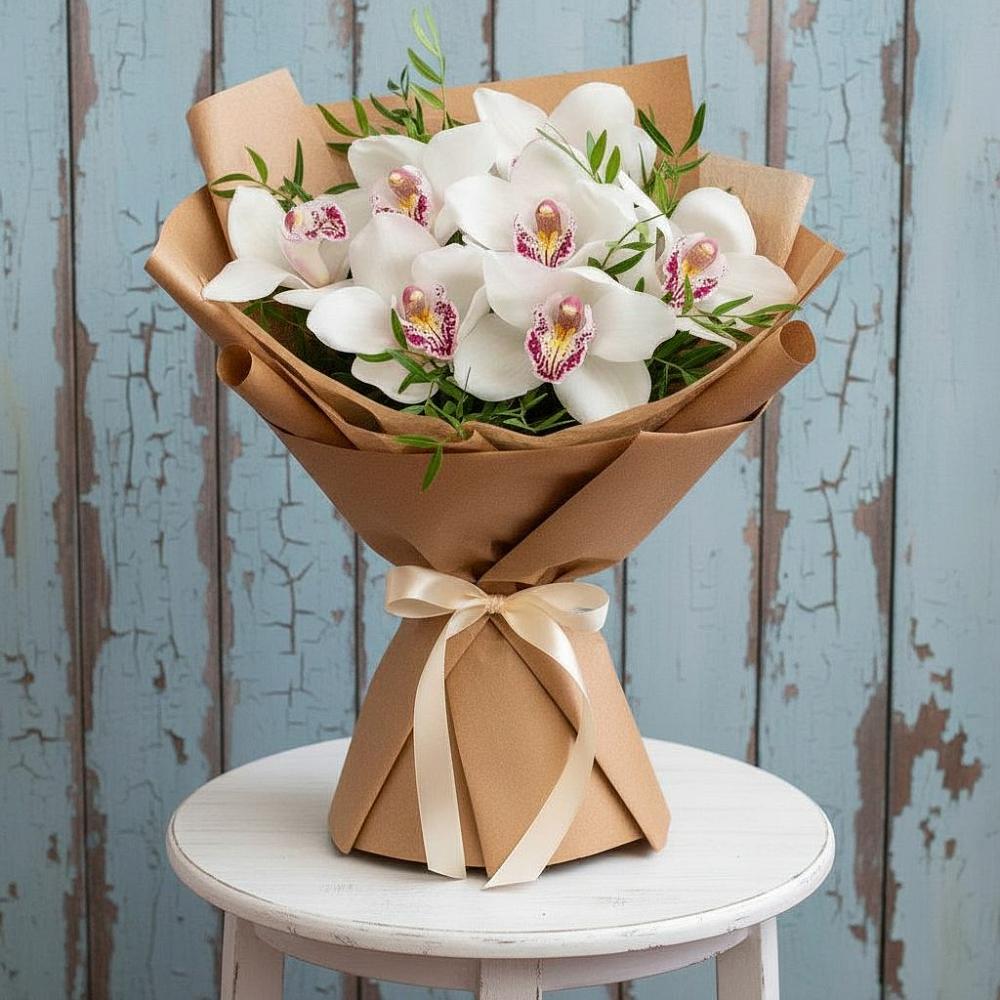 Букет цветов из: Орхидеи и Розы в Стригуны