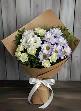 Букет цветов из:  Хризантемы и Розы в Стригуны