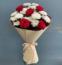 Букет цветов из:  Розы и Хризантемы в Стригуны