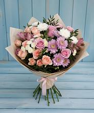 Букет цветов из:  Хризантемы, Розы и Альстромерии #REPLACE_PRED# Стригуны