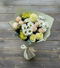 Букет цветов из:  Альстромерии, Розы и Хризантемы в Стригуны